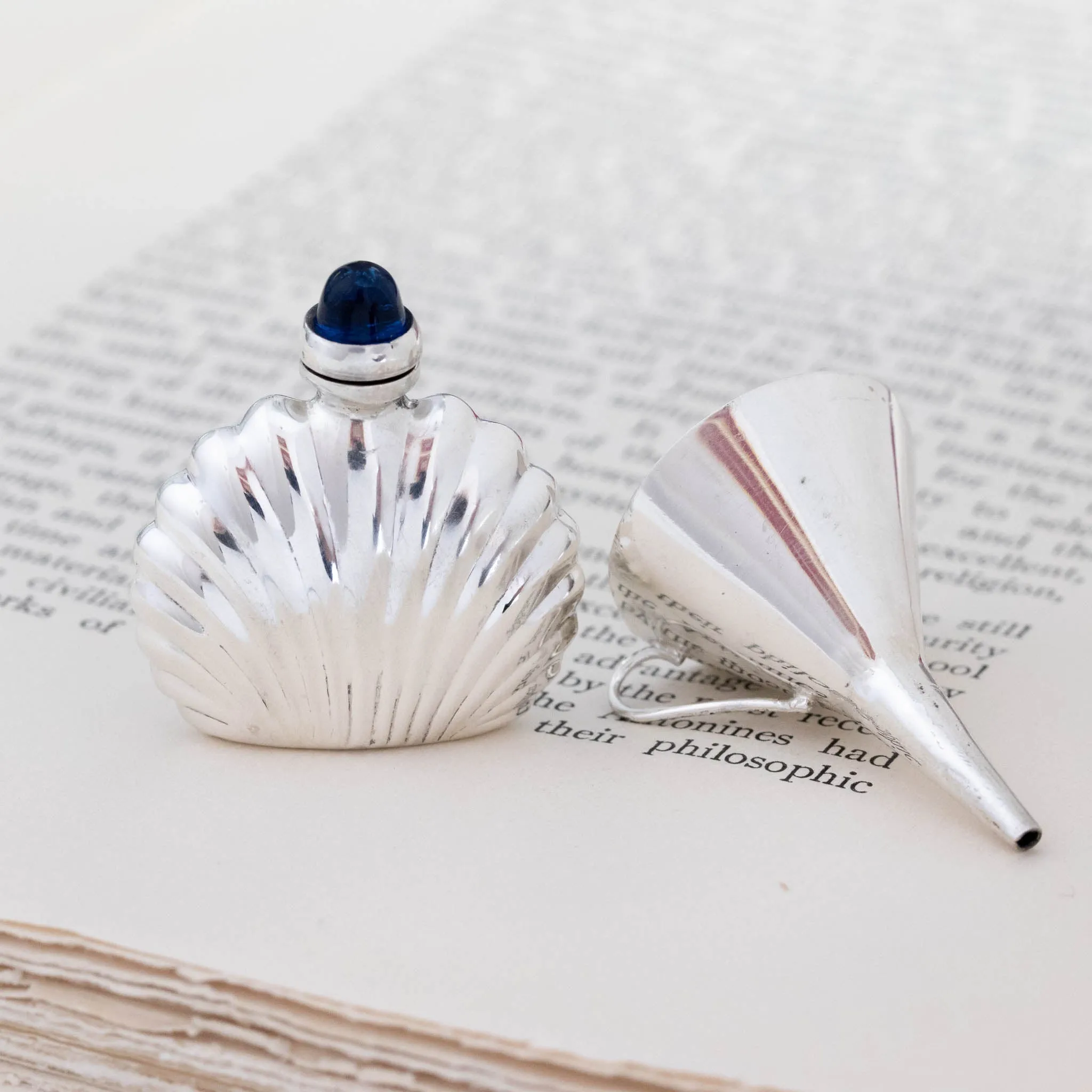 Vintage Sterling Shell Perfume Bottle
