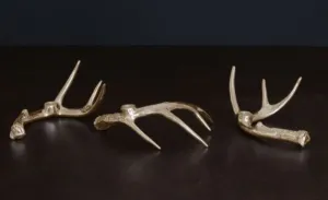 Western Antler Candlestick Gold- Set of 3