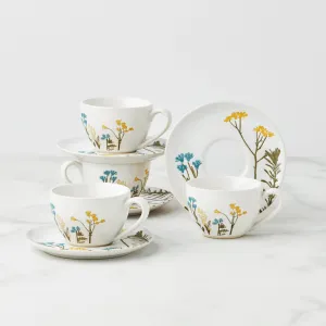 Wildflowers 8-Piece Espresso Cups & Saucers Set