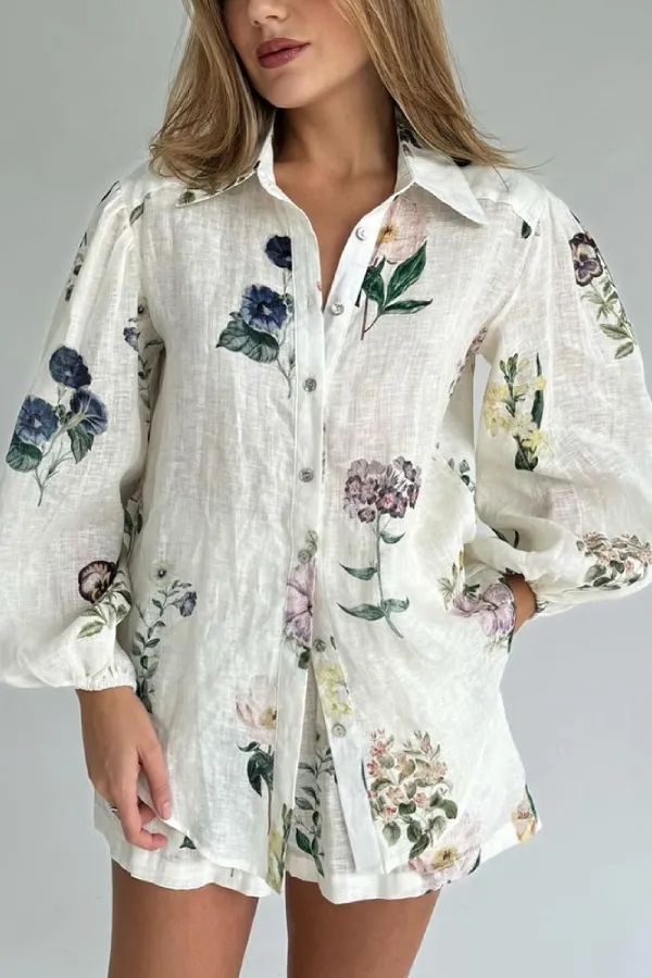 Women's elegant printed casual two-piece set
