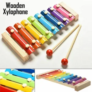 Wooden Rainbow Xylophone 8 Tone Music Enlightenment
