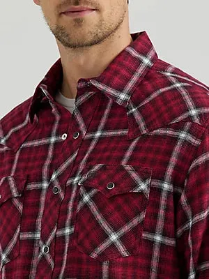 Wrangler Men's Retro Long Sleeve Flannel Western Snap Plaid Shirt